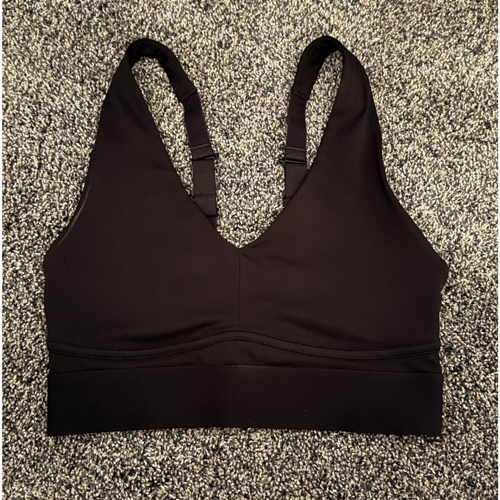 Fabletics Black Longline Adjustable Straps Sports Bra